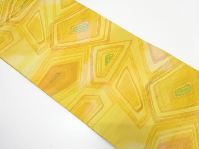 変わり石畳模様織り出し　名古屋帯